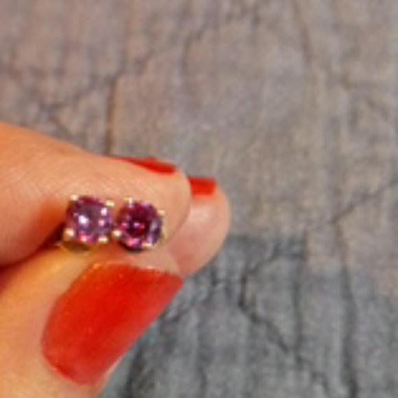 Sterling silver amethyst earrings - Picture 1 of 3